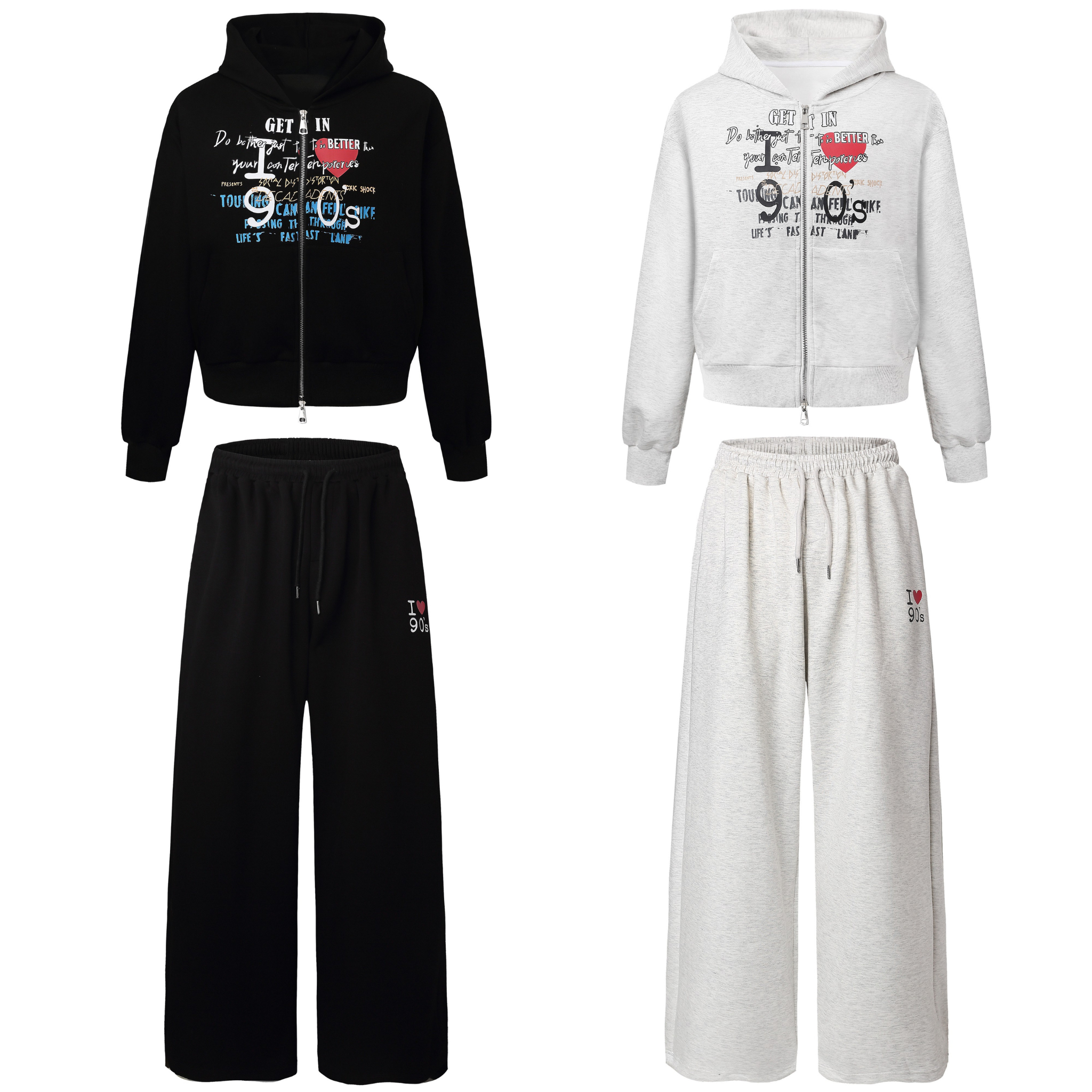 Omirad Graphic Zip Hoodie | Collage Print Street Style