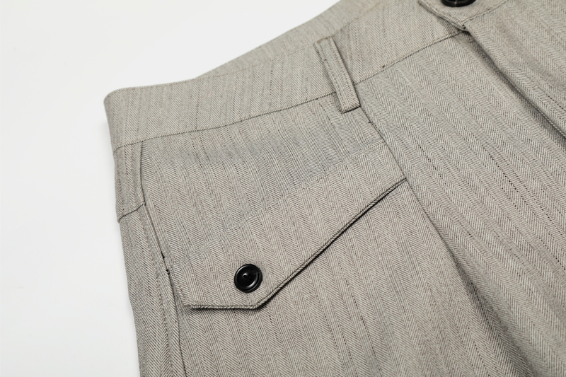 Omirad Wide-Leg Tailored Trousers | Light Grey Barrel Pants