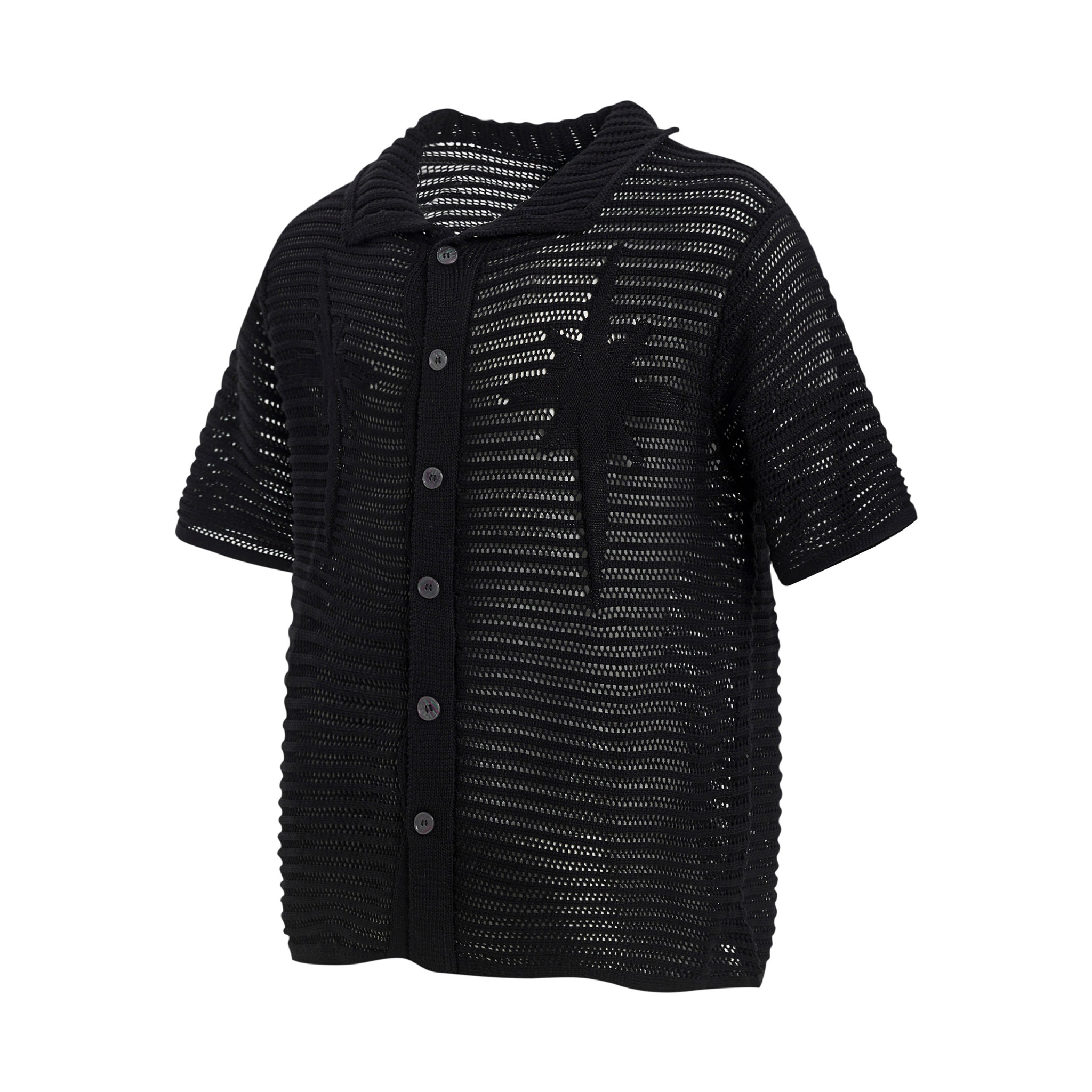 Omirad Open-Knit Star Shirt | Short-Sleeve Button-Up