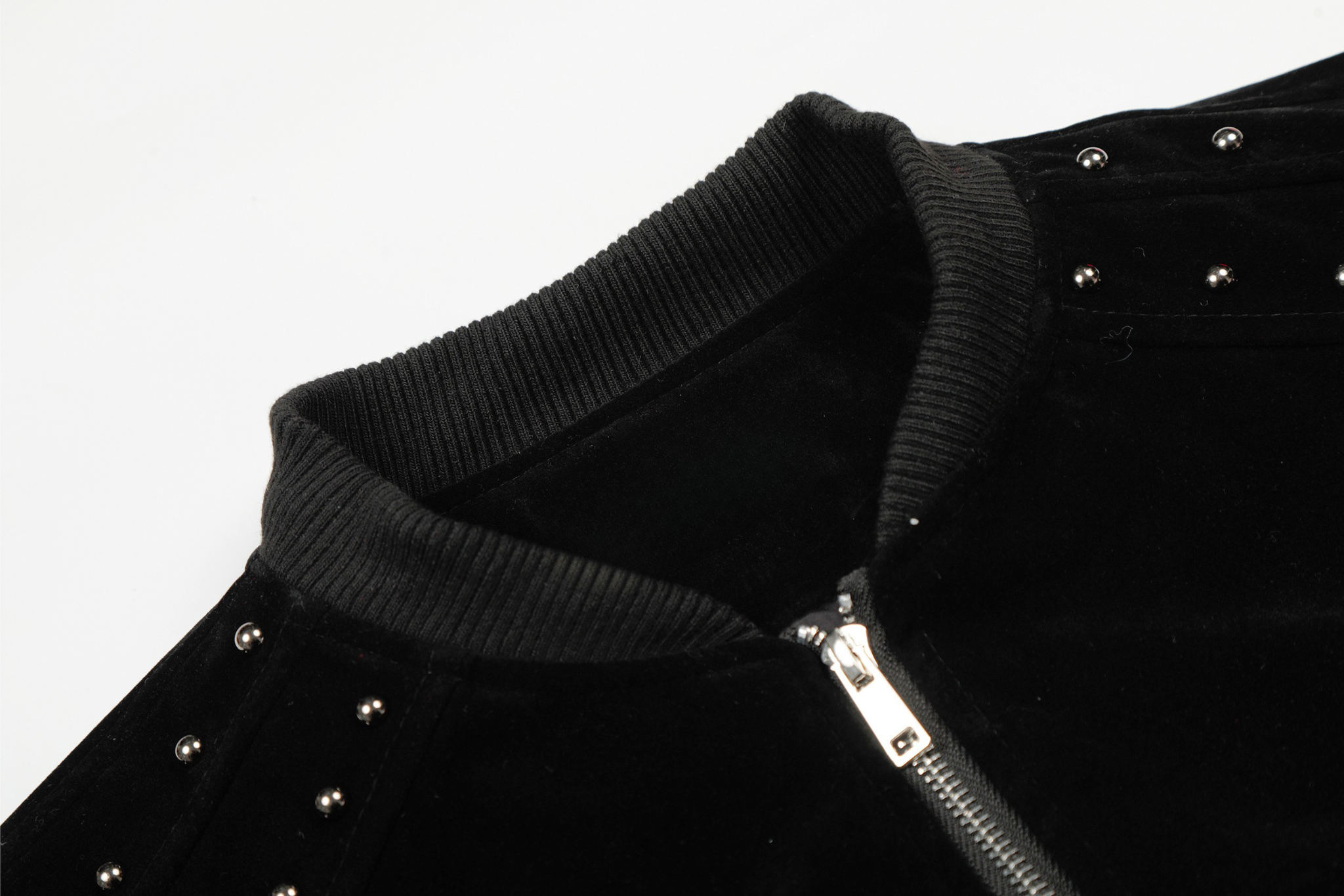 Camo Sleeve Varsity Bomber Jacket with Stud Detail