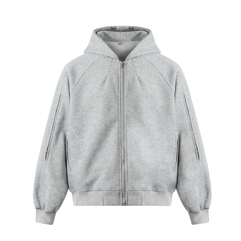 Sculpted Seam Zip-Up Hoodie Jacket | Structured Street Style