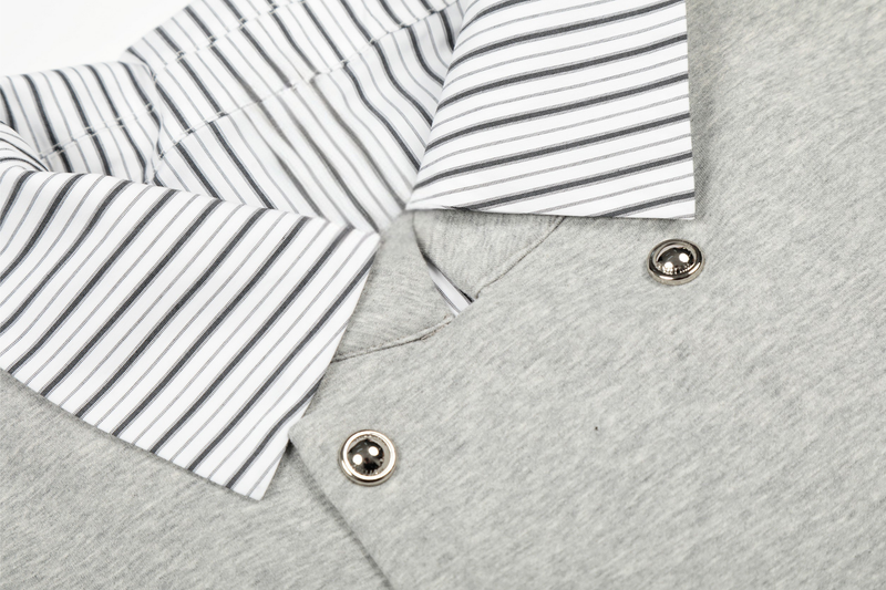 Double-Breasted Layered Stripe Jacket | Cotton Streetwear