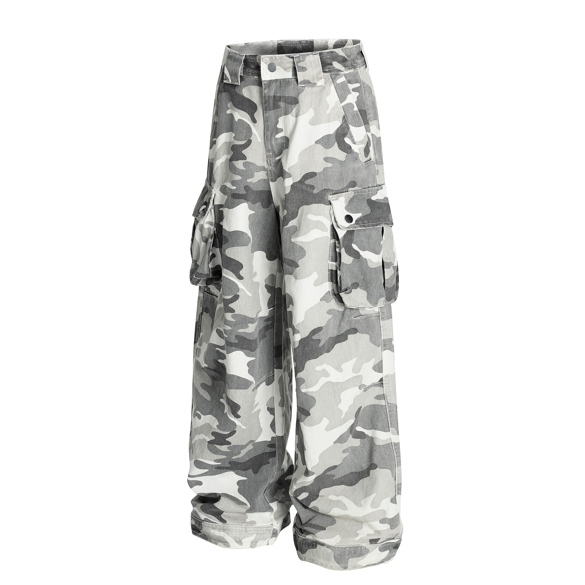 Arctic Camo Cargo Pants | Wide-Leg Tactical Streetwear