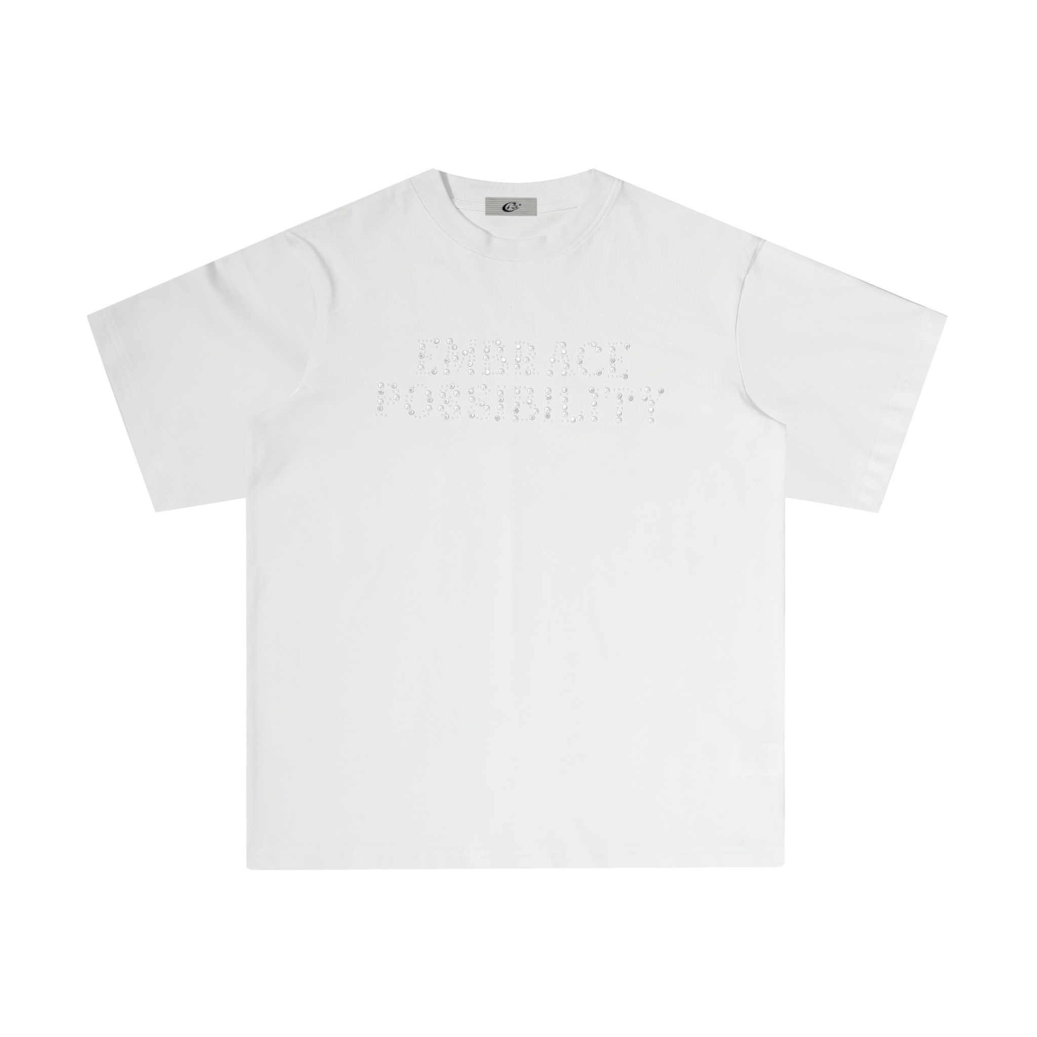 Rhinestone Lettering Oversized T-Shirt | Embrace Possibility