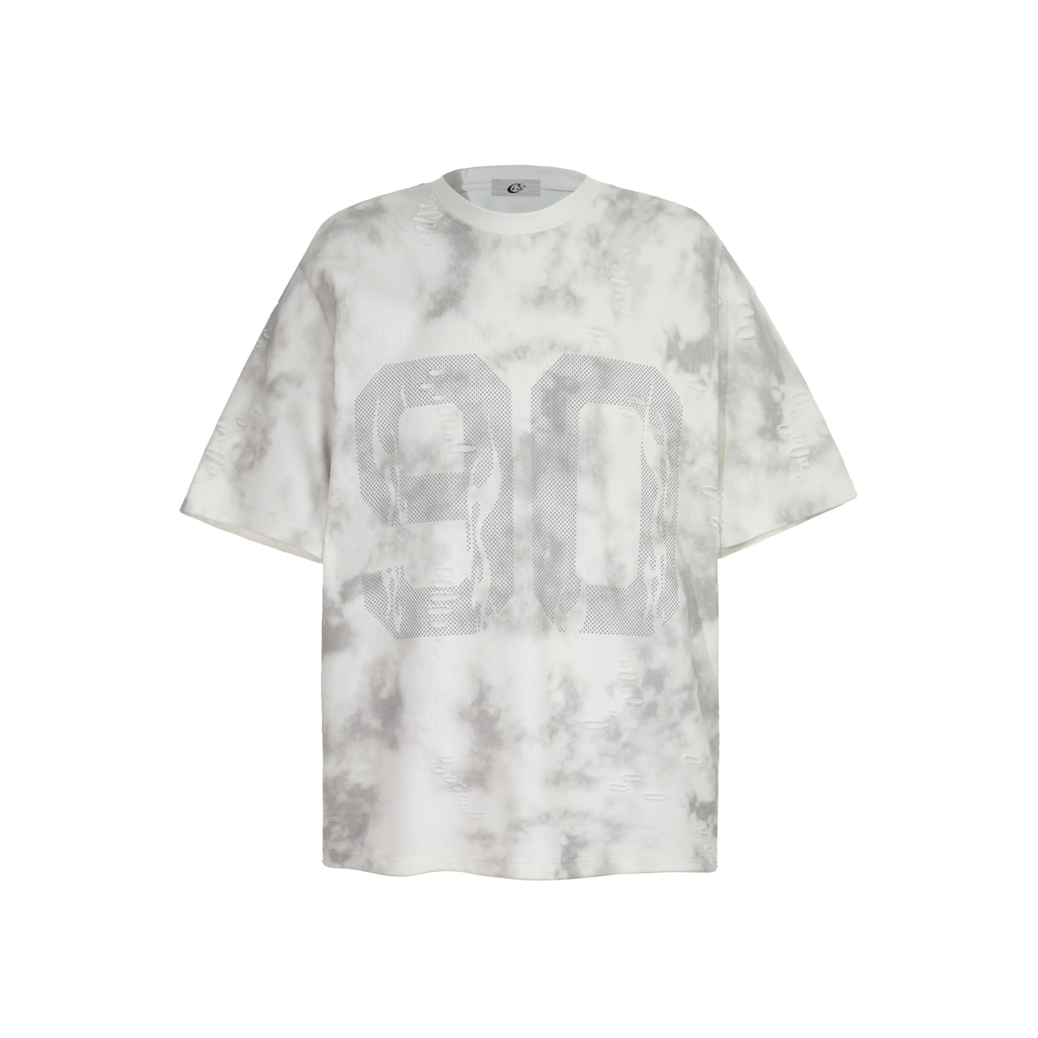 Marble Wash Number Graphic Oversized Tee | Streetwear