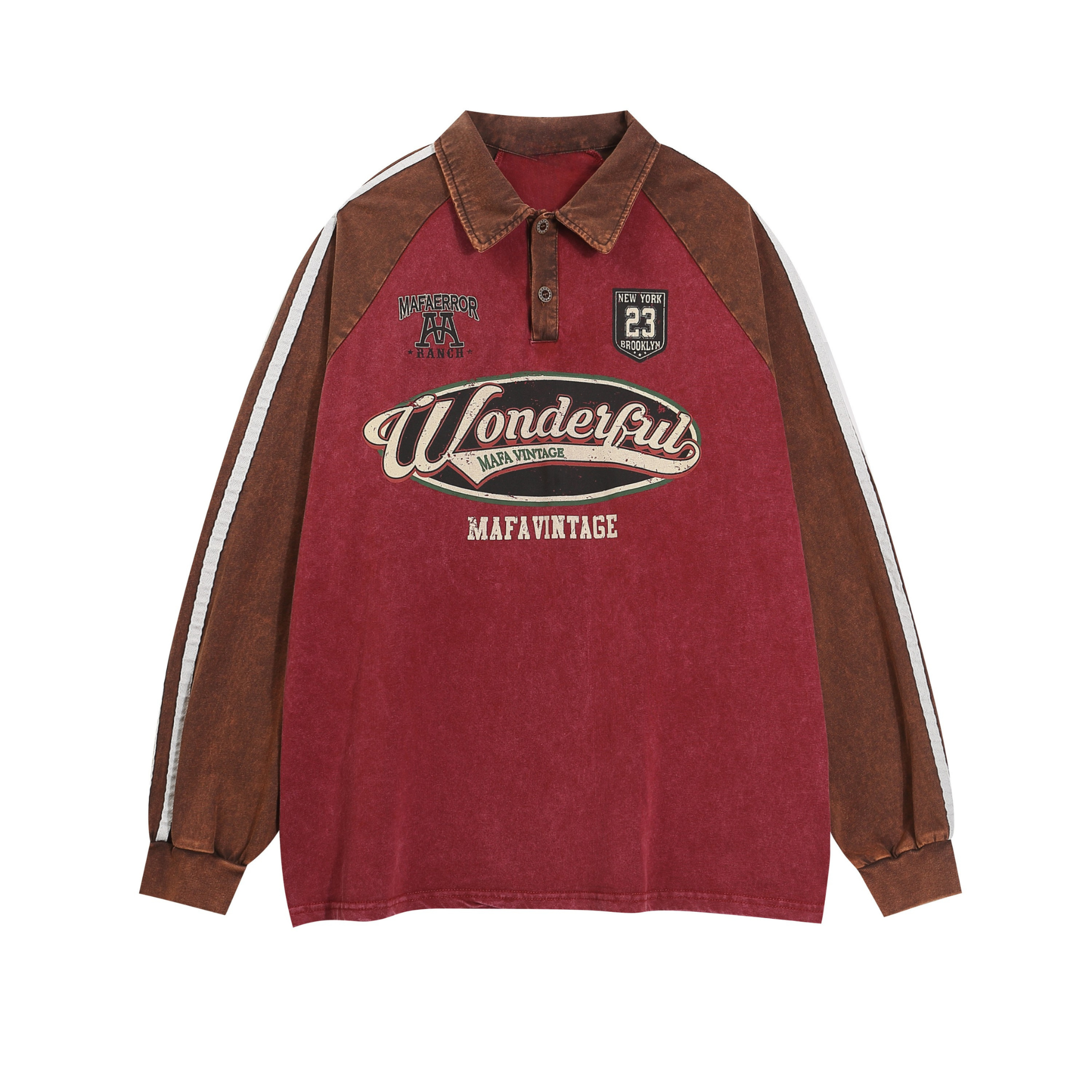 Mafa Vintage Rugby Polo Sweatshirt | Distressed Collegiate