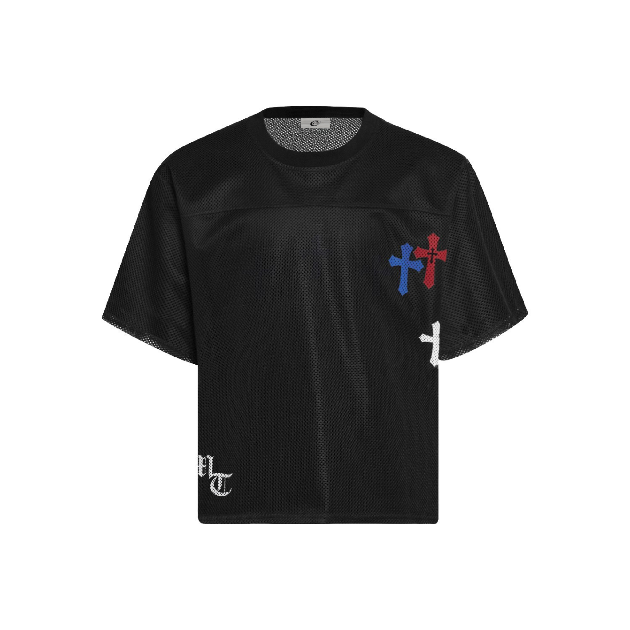 Omirad Multi-Cross Mesh Jersey Tee | Boxy Athletic Graphic Shirt
