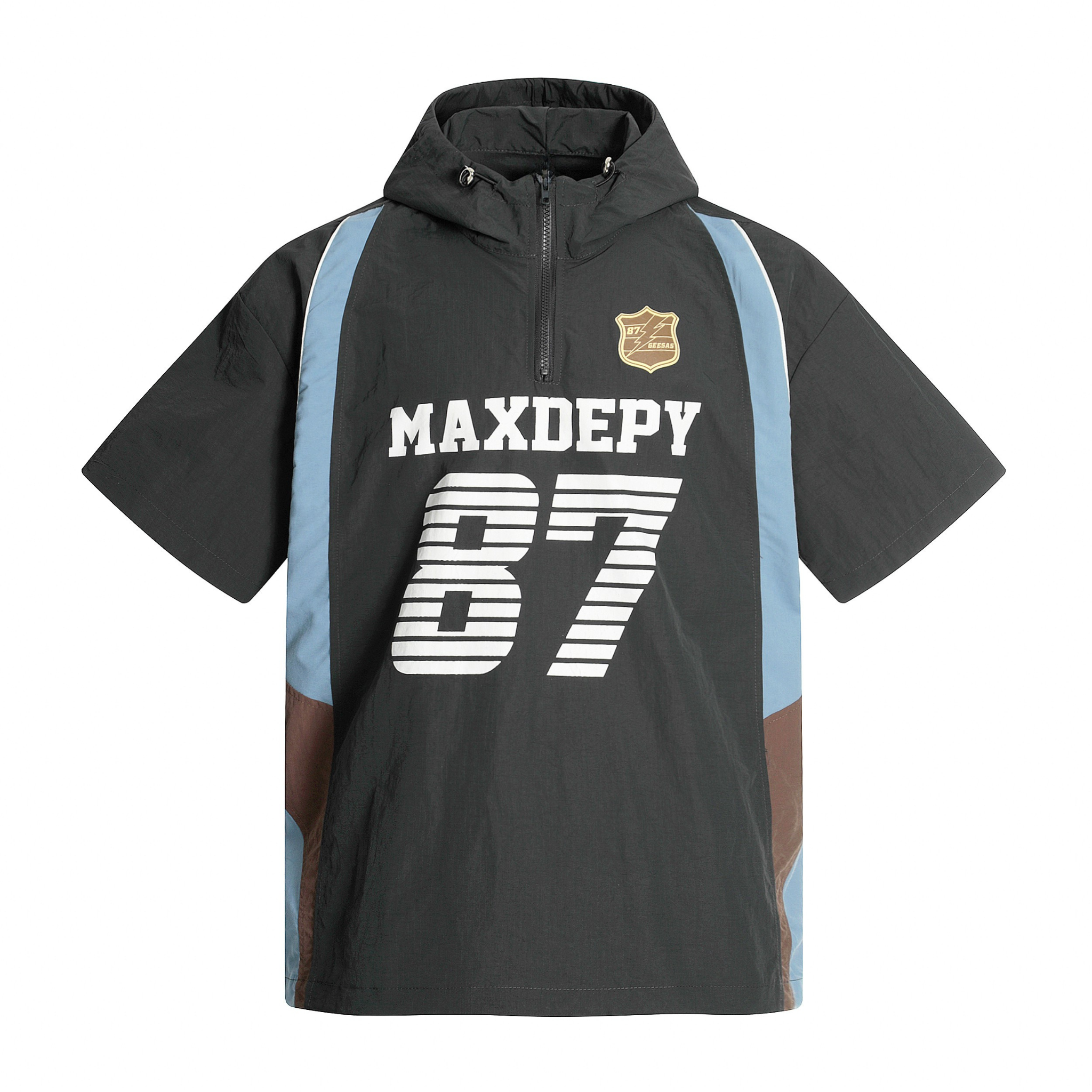 MAXDEPY 87 Nylon Hooded Half-Zip Jersey | Varsity Streetwear