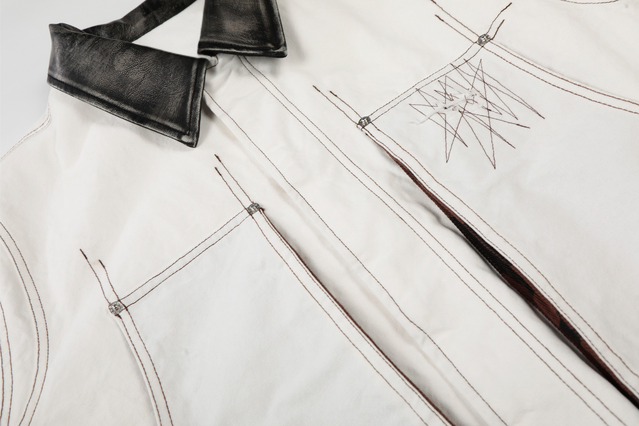Omirad Sketch Detail Bomber Jacket | Contrast Collar Cotton