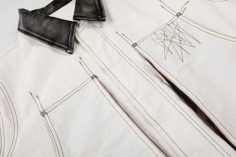 Omirad Sketch Detail Bomber Jacket | Contrast Collar Cotton