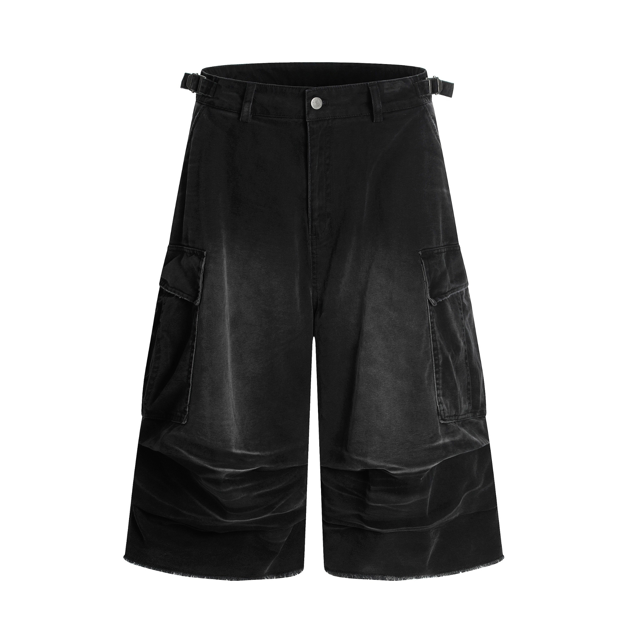 Omirad Washed Layer-Panel Cargo Shorts | Wide-Leg Streetwear