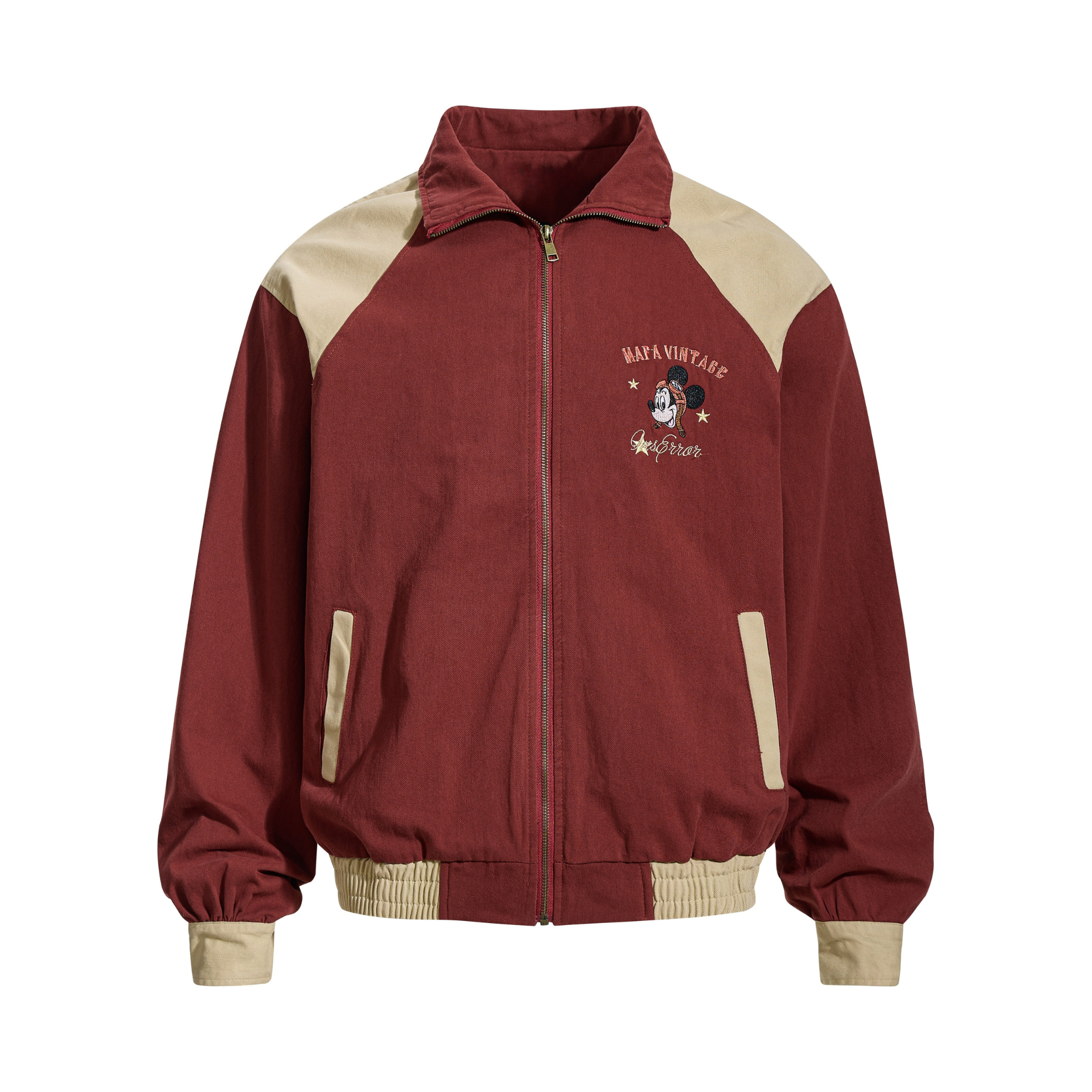 Mafa Vintage Raglan Bomber Jacket | Retro Mickey Embroidery