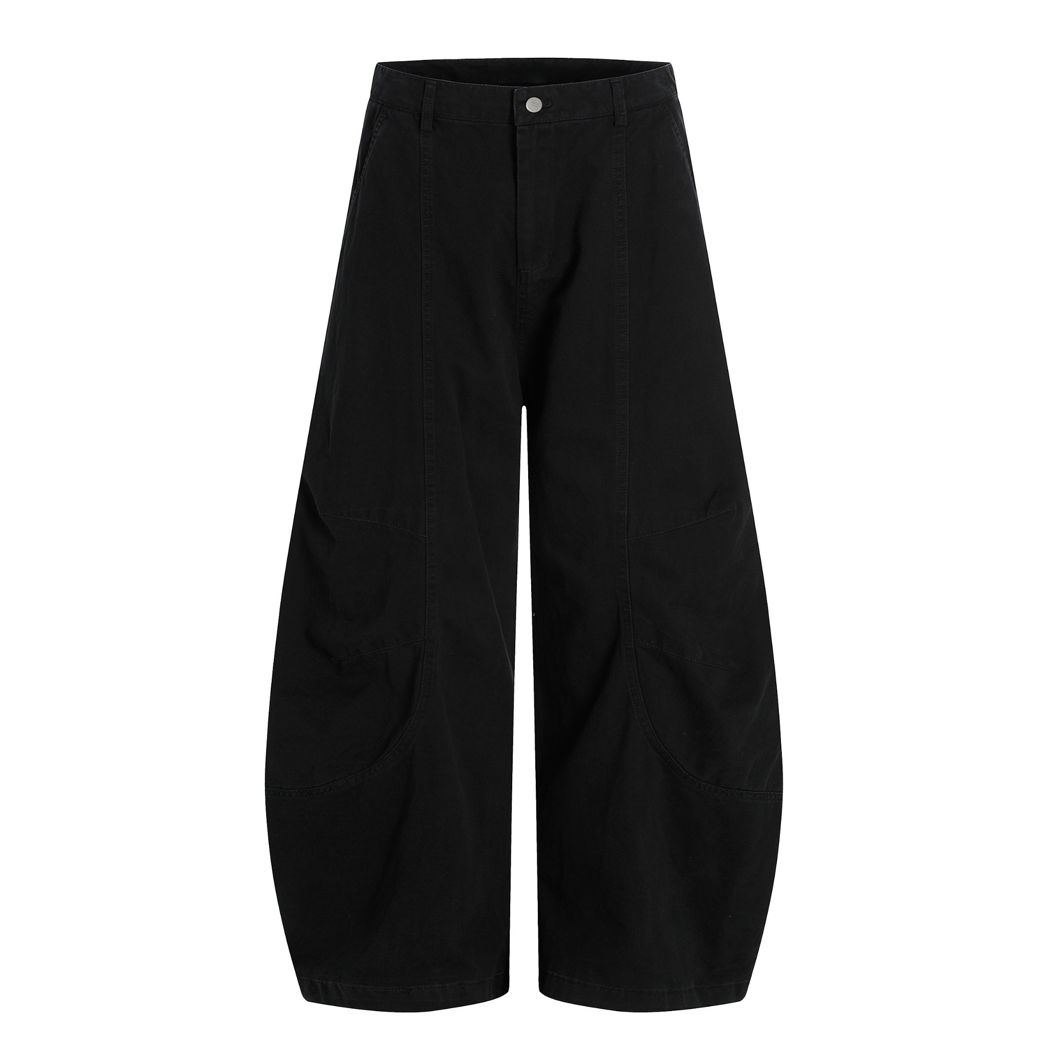 Sculpted Barrel-Leg Cargo Pants | Wide Silhouette Cotton