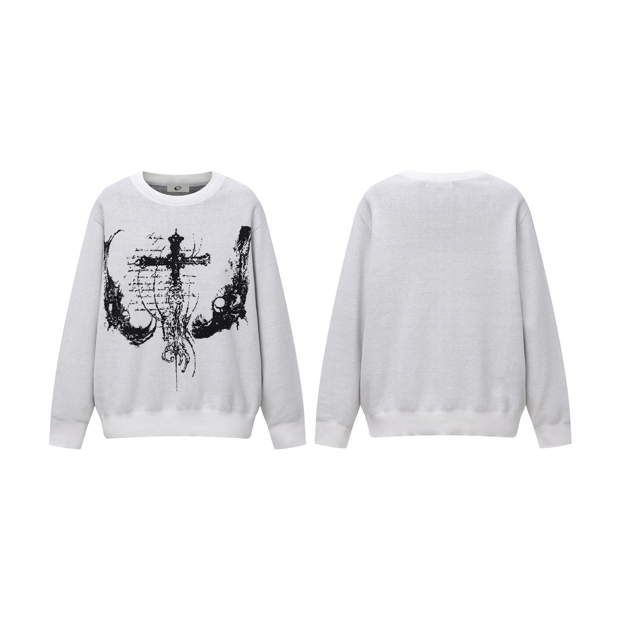 Omirad Gothic Cross Knit Sweater | Dark Art Streetwear