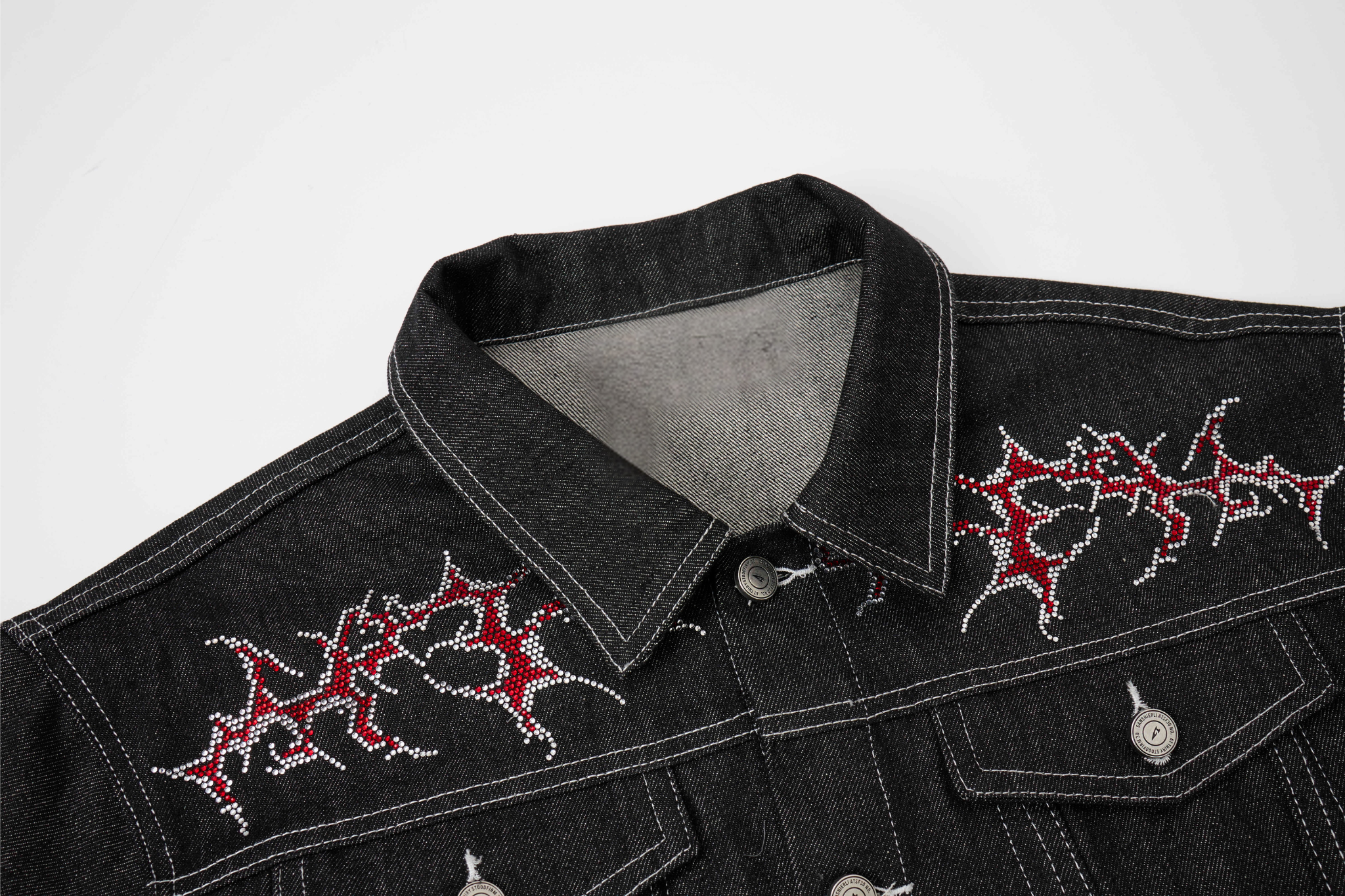 Omirad Graphic Denim Jacket – Tribal Embroidered Streetwear