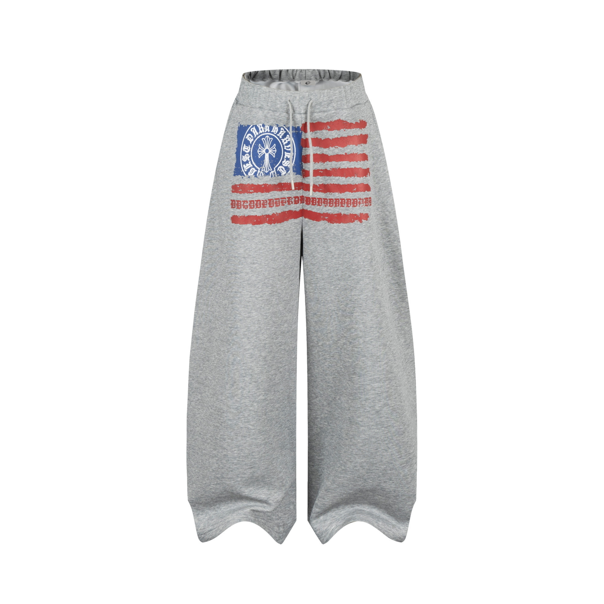 Omirad Flag Graphic Wave-Hem Wide-Leg Sweatpants