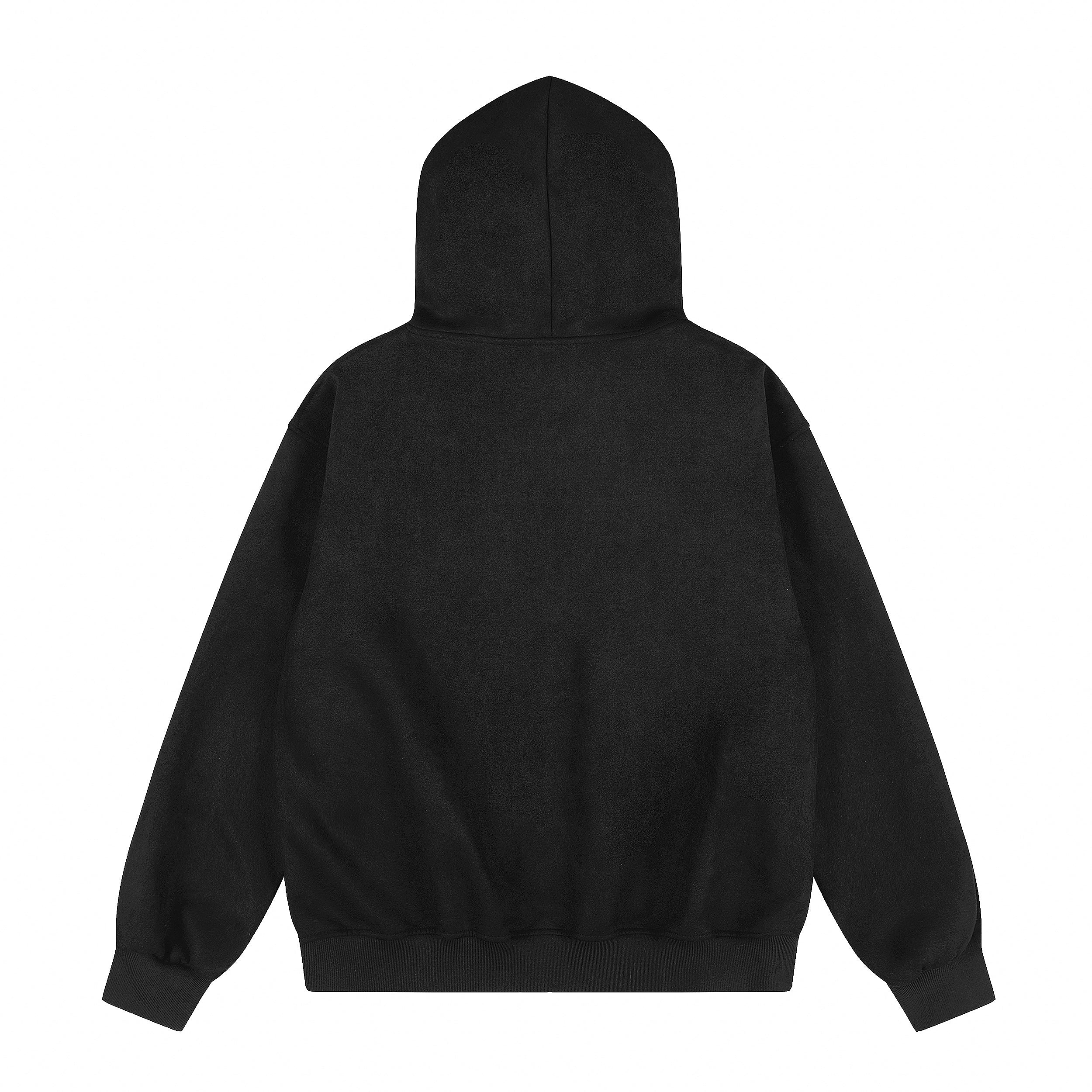 Omirad Graphic Patch Faux-Fur Hooded Zip Jacket
