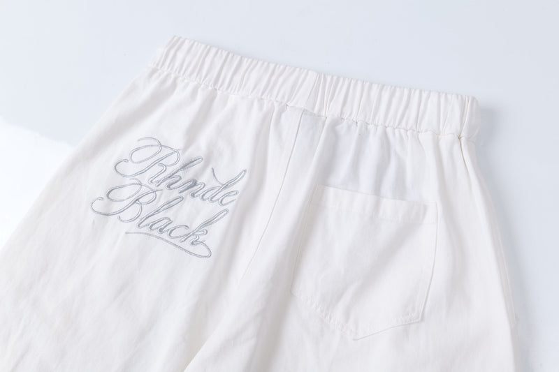 Omirad Distressed Wide-Leg Pants | White Cotton Barrel Fit