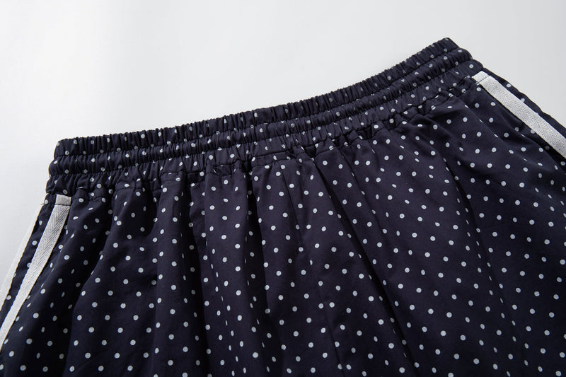 Polka Dot Wide-Leg Track Pants | Sporty Streetwear