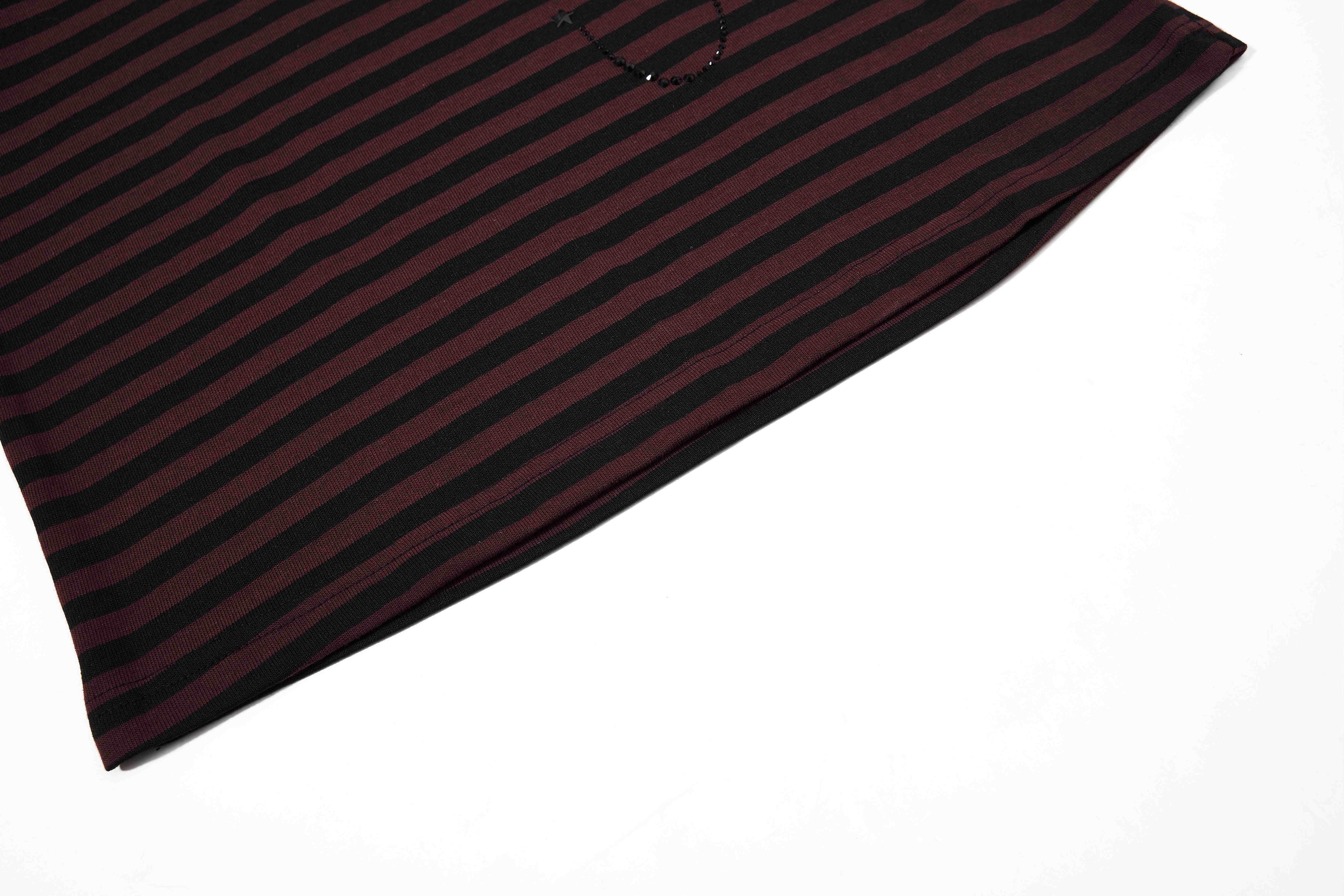 Omirad Rhinestone Stripe Tee | Gothic Script Streetwear