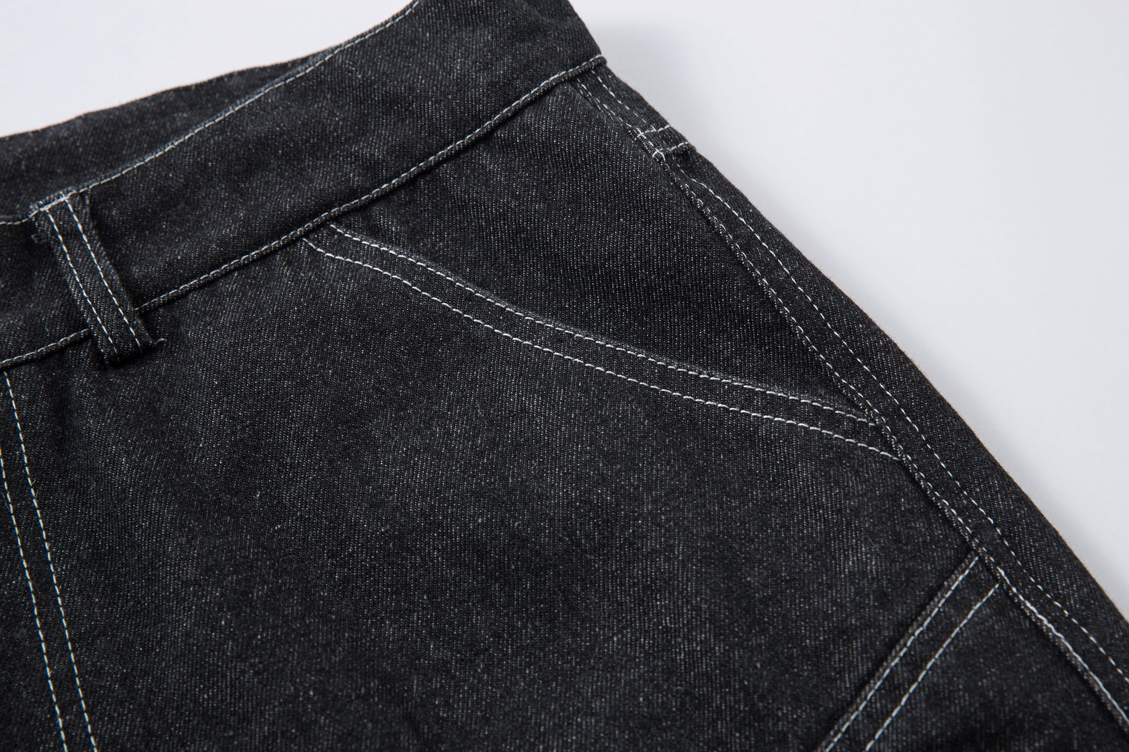 Omirad Stacked Cargo Wide-Leg Jeans | Black Denim