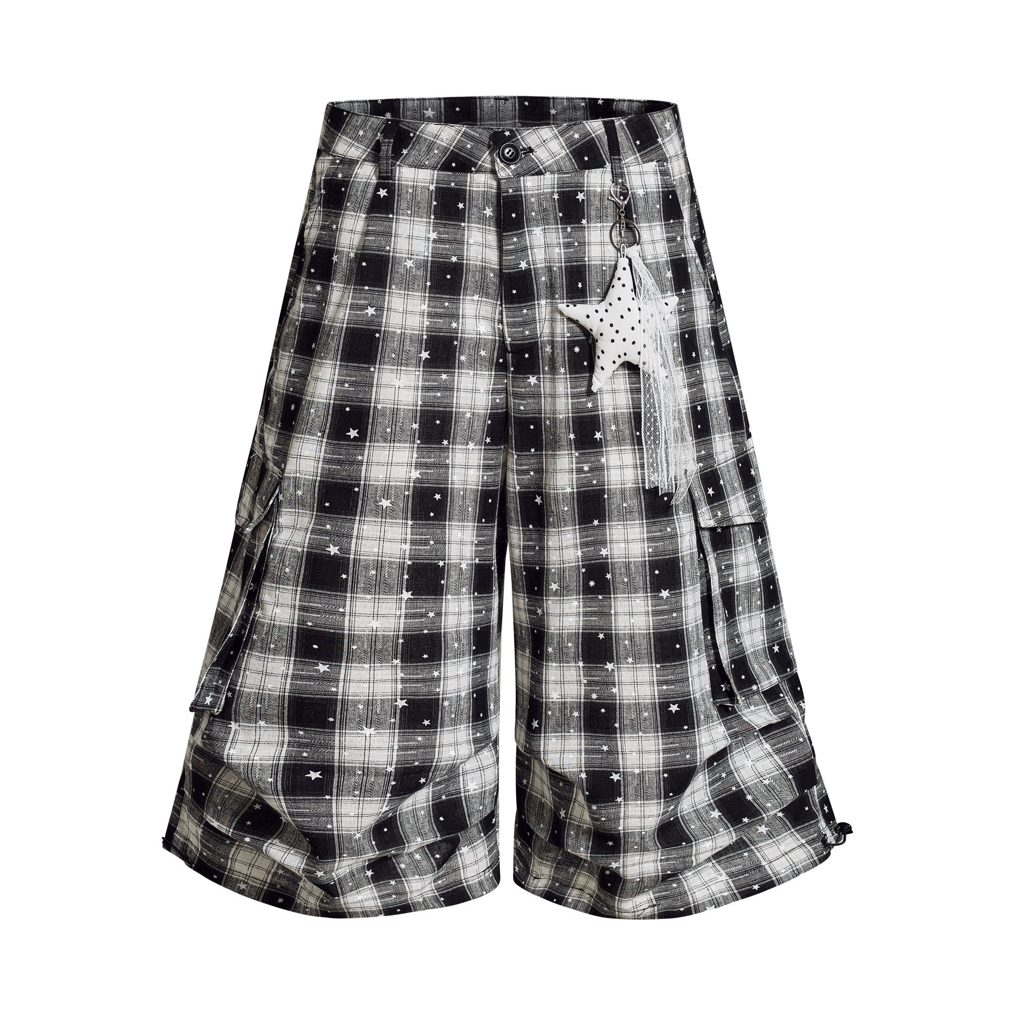 Omirad Plaid Star Cargo Shorts | Y2K Baggy Streetwear