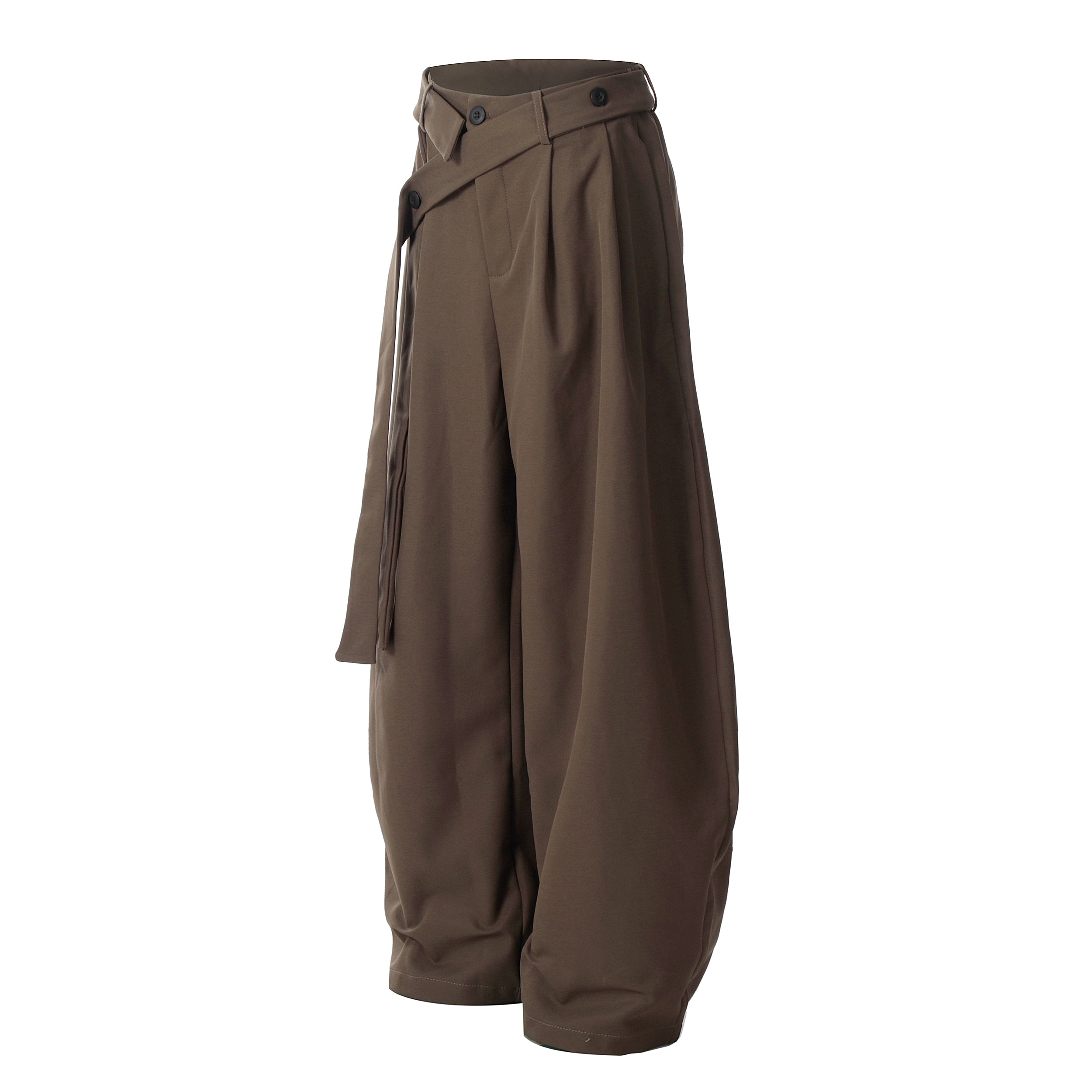 Omirad Asymmetric Wrap-Belt Wide-Leg Pants | SEAKOFF