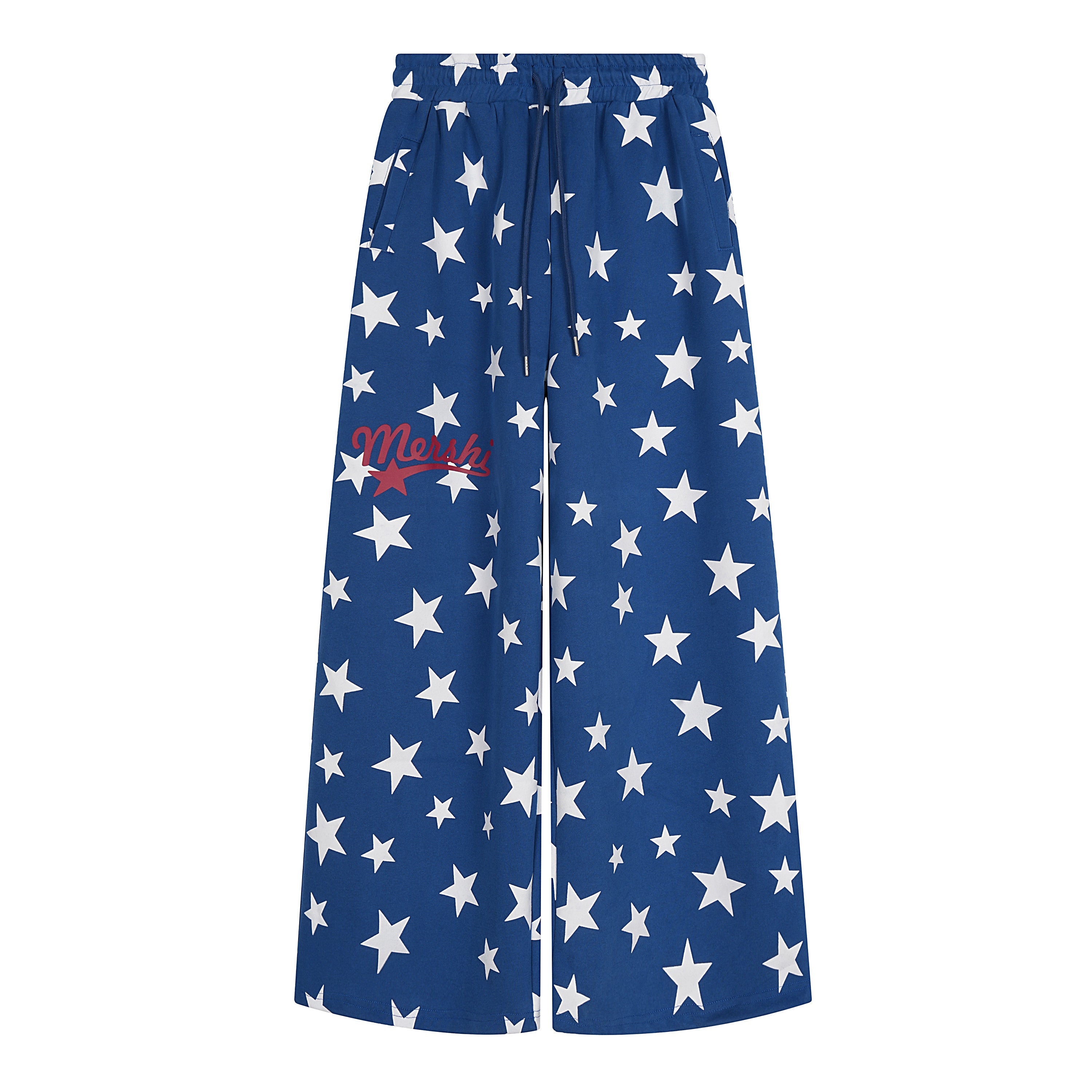 All-Over Star Print Wide-Leg Sweatpants | Streetwear Style