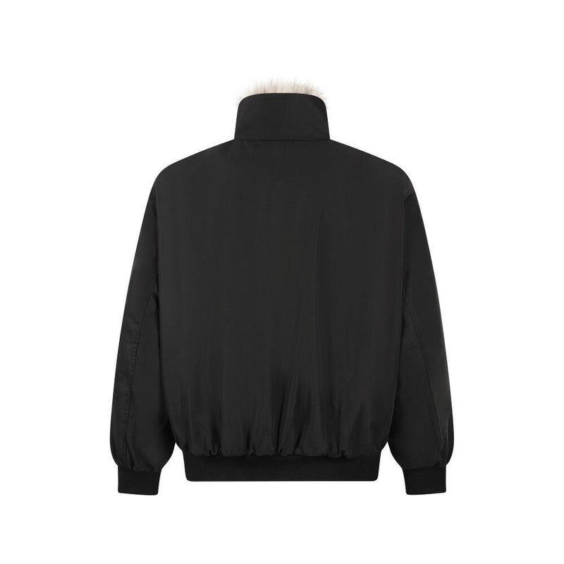 Faux Fur Lined Bomber Jacket | Oversized Winter Utility Coat
