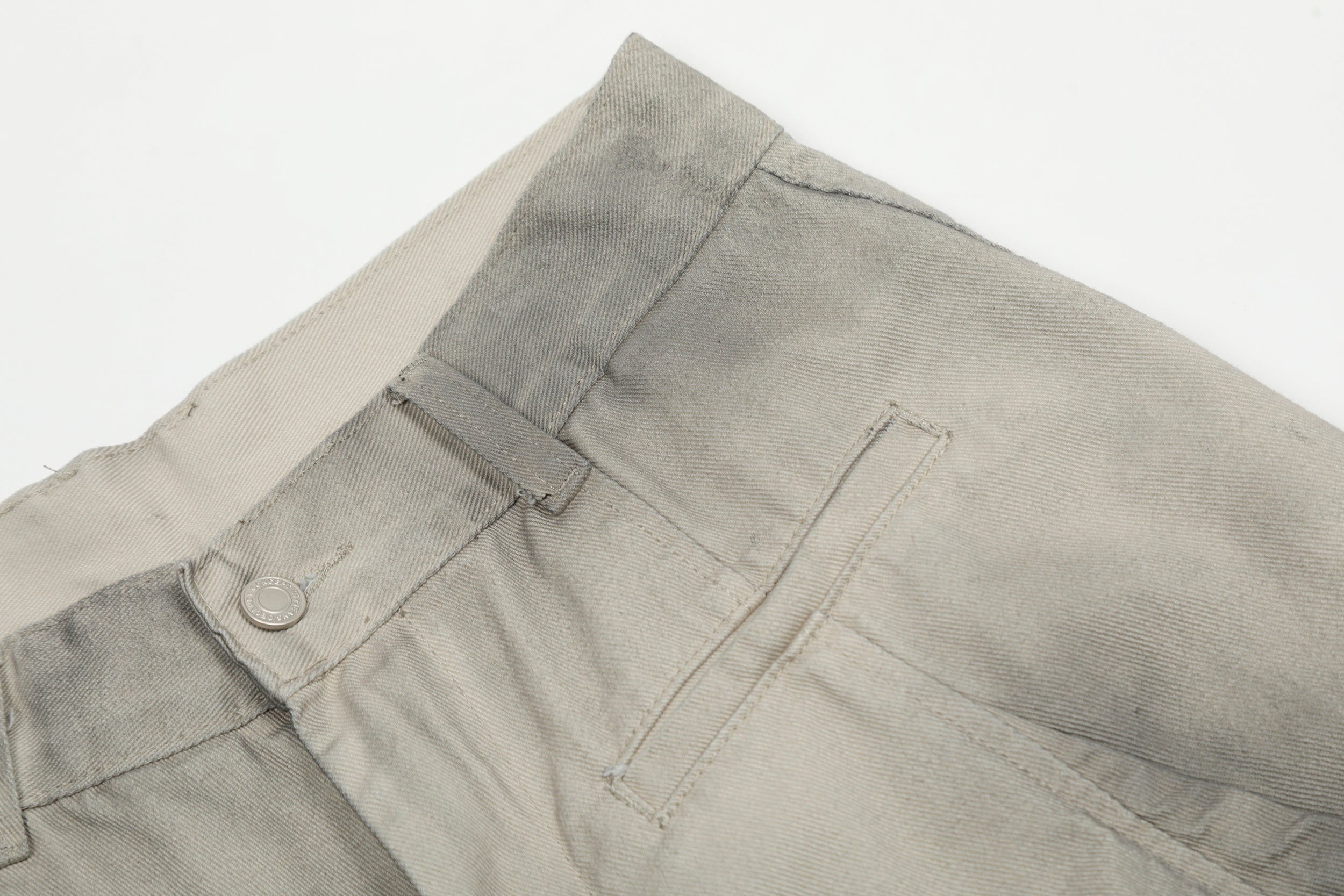 Washed Grey Wide-Leg Utility Pants | 100% Cotton Streetwear