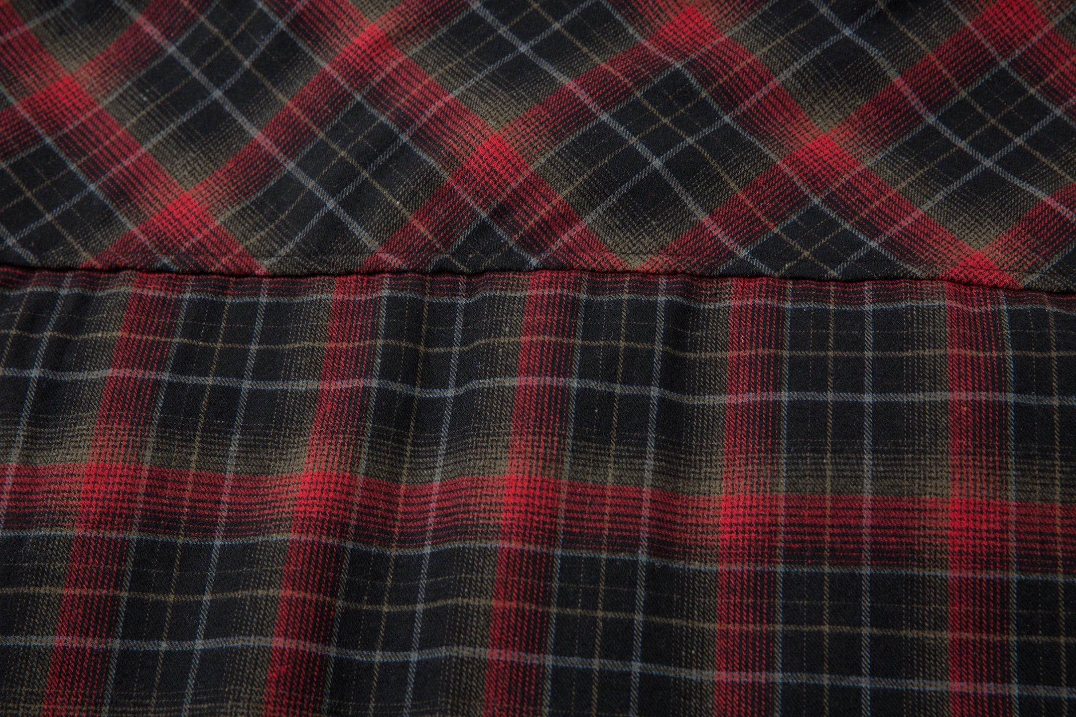 Plaid Flannel Shirt Jacket with Faux-Leather Collar & Placket