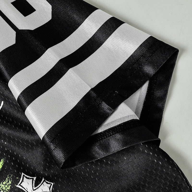 Gothic Angel Football Jersey | Dark Street Style Mesh Top