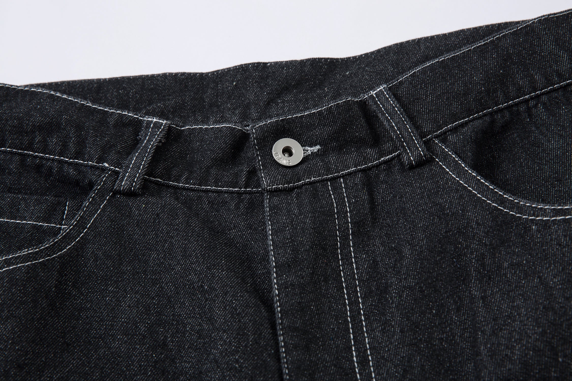 Tribal Wide-Leg Black Denim Jeans | Streetwear Baggy Fit
