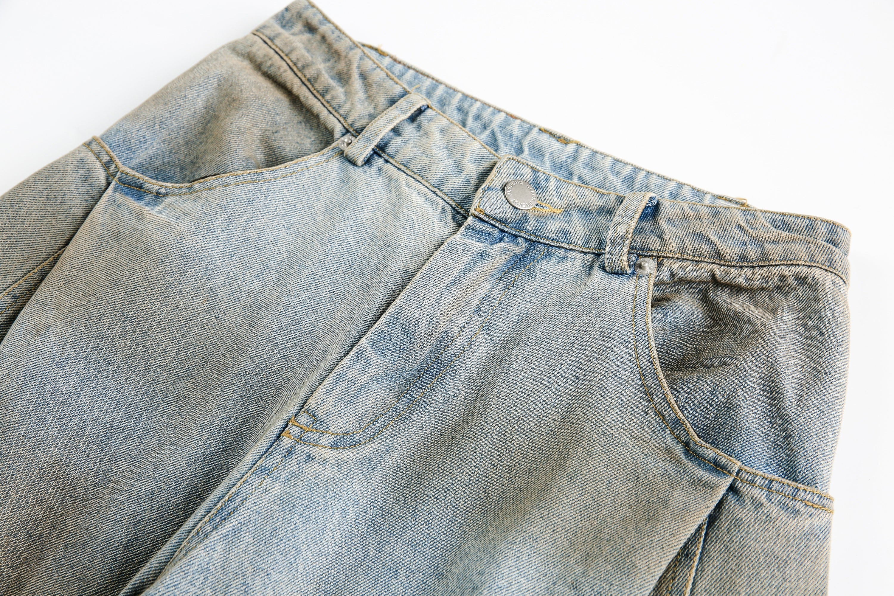 Omirad Washed Barrel Leg Denim Pants | Vintage Streetwear Jeans