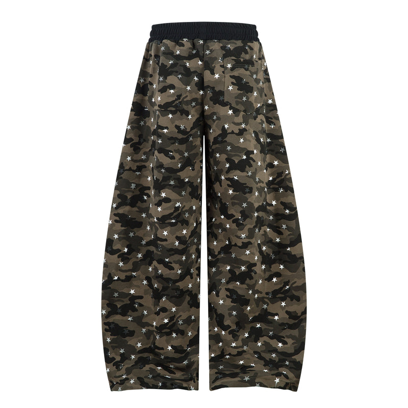 Omirad Star Camo Wide-Leg Sweatpants | Military Streetwear