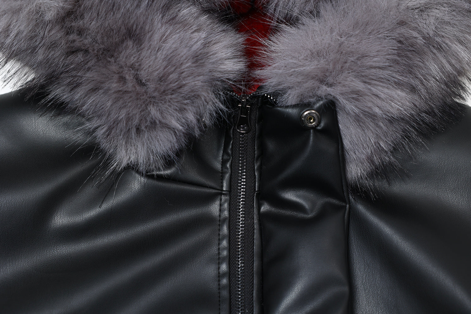 Faux Fur Hood PU Puffer Jacket | High-Gloss Street-Luxury