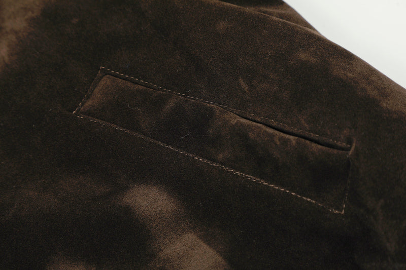 Omirad Embroidered Suede Metal Clasp Bomber Jacket
