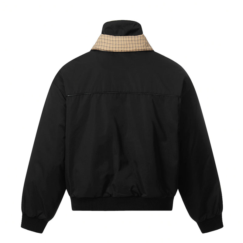 Reversible Check Collar Padded Bomber Jacket | SEAKOFF