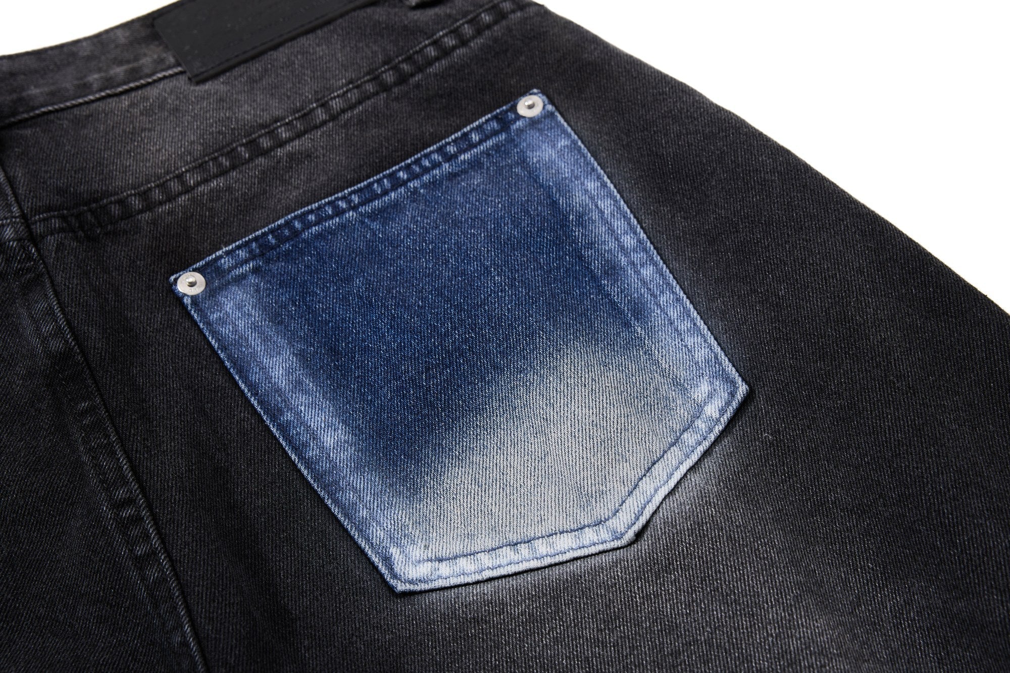 Graphic Panel Wide-Leg Denim Jeans | Vintage Black Streetwear