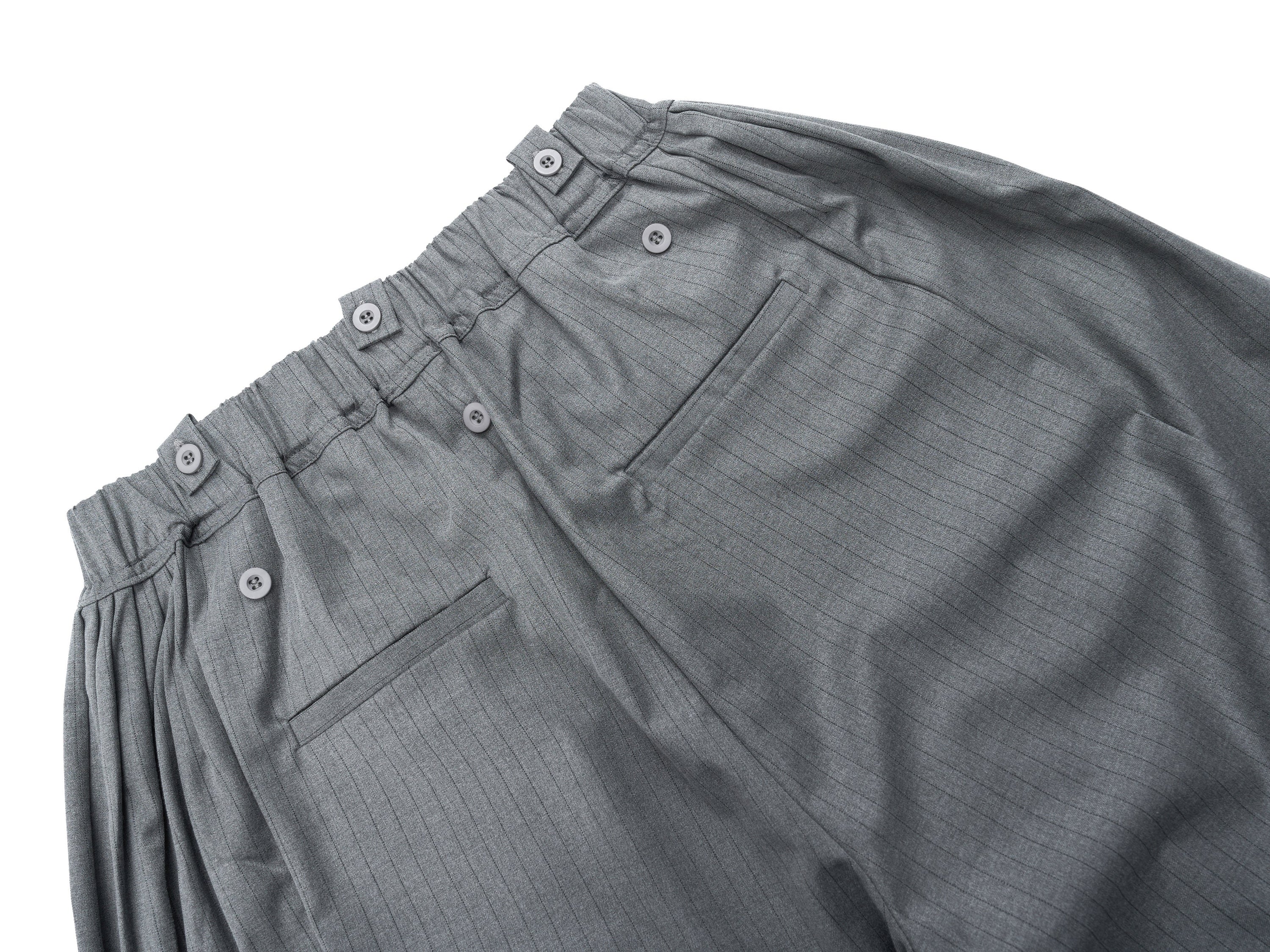 Dual-Button Pinstripe Wide-Leg Trousers | Relaxed Fit