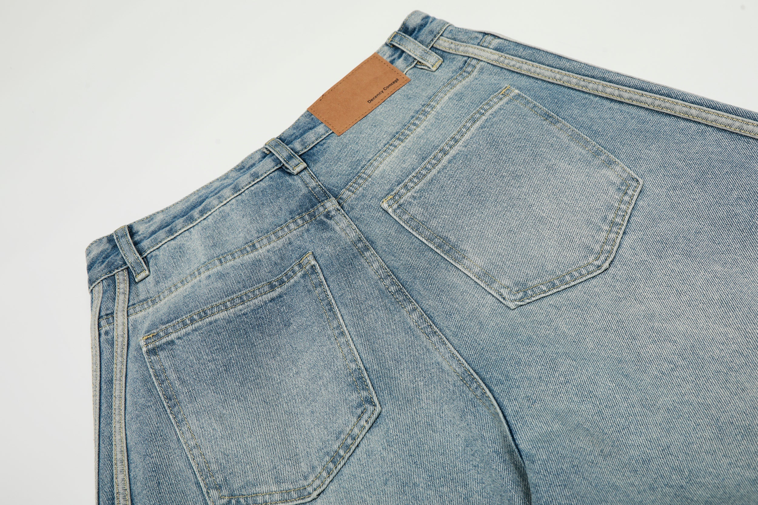 Omirad Light Wash Barrel Jeans | Oversized Wide Leg Denim