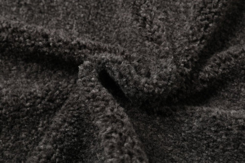 Faux Shearling Hooded Bomber Jacket with Fur Trim