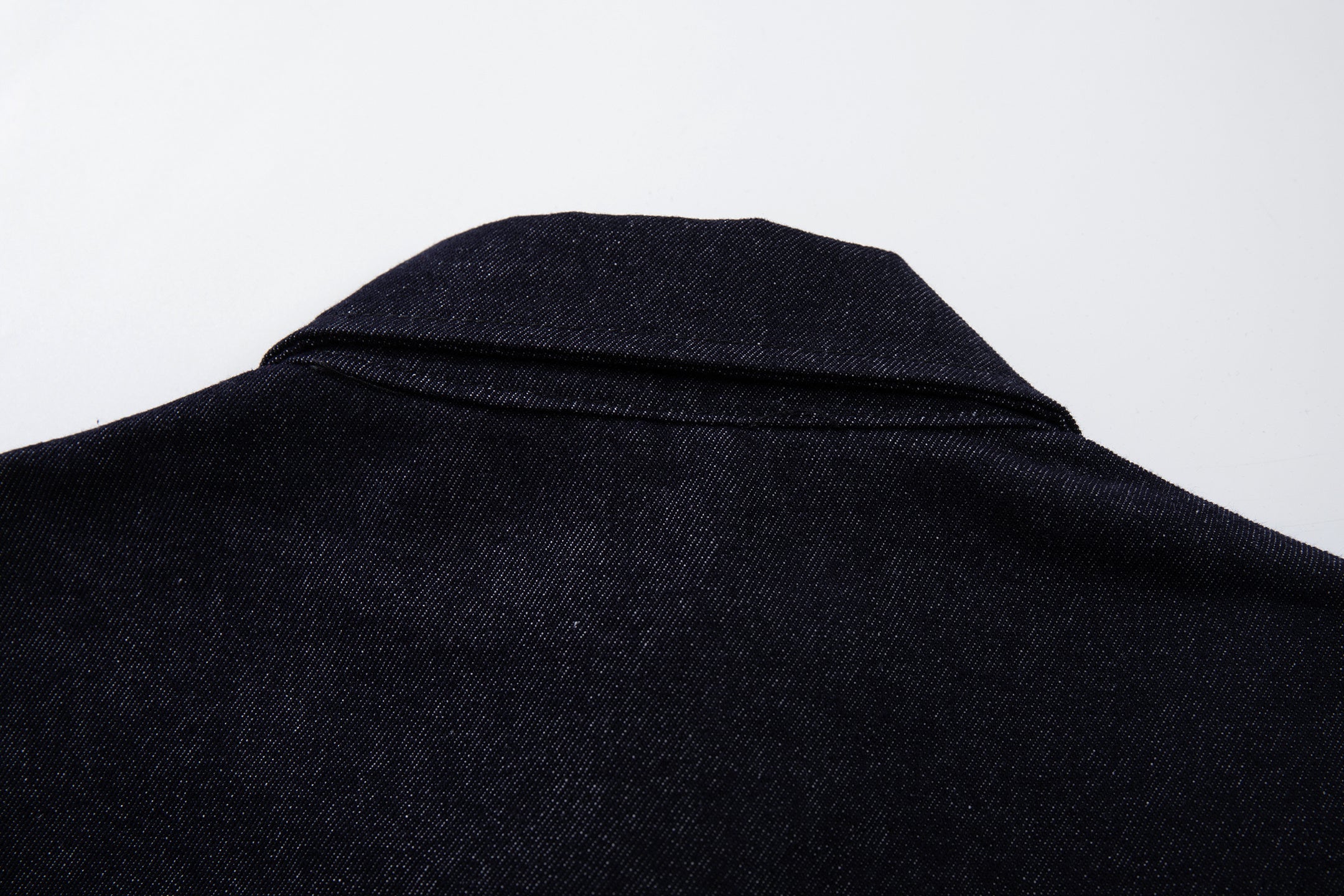 Men's Dark Indigo Denim Jacket with Metal Buckle Detail