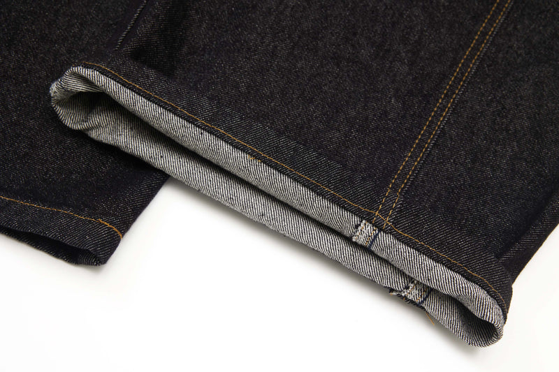 Omirad Contrast Piping Wide-Leg Jeans | Retro Street Denim