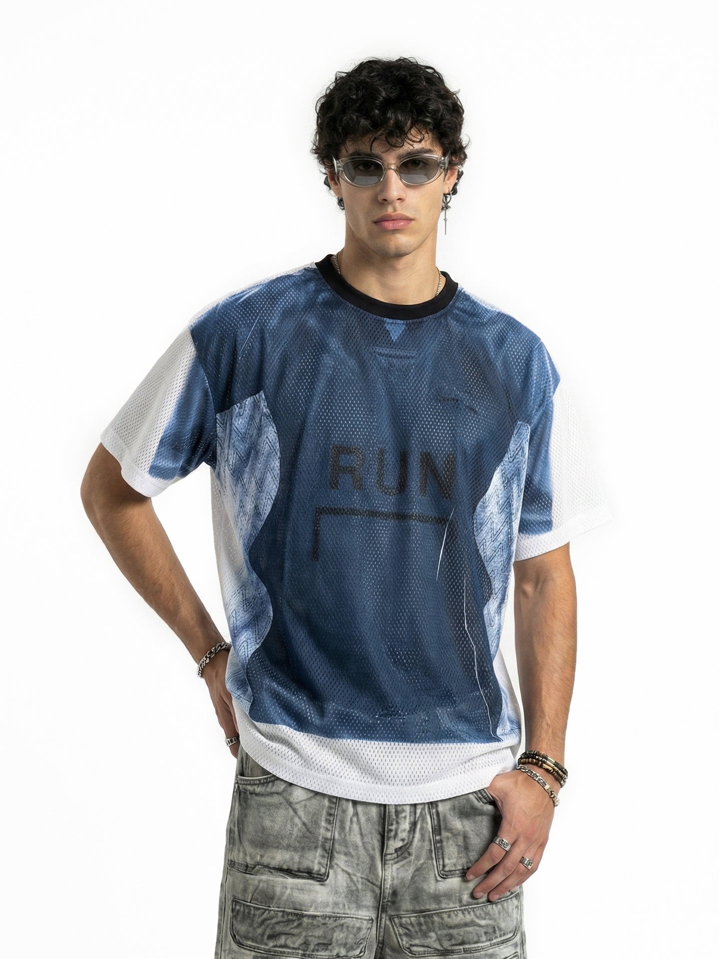 Omirad Run Graphic Mesh Jersey | Streetwear Athletic Tee
