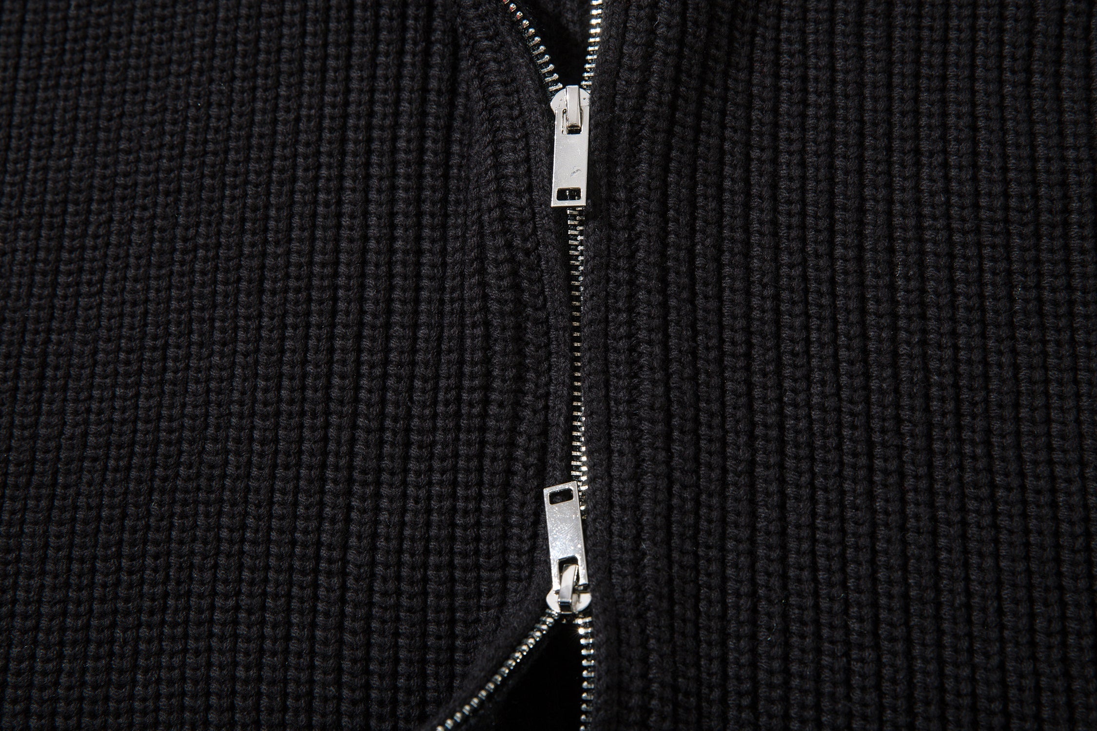Distressed Zip-Up Knit Cardigan | Raw Hem Oversized Sweater