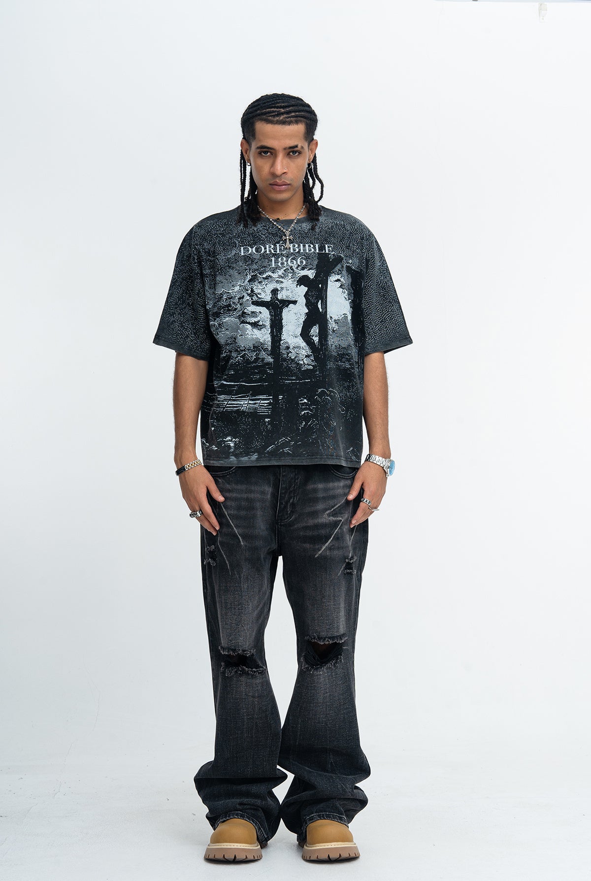 Doré Bible 1866 Crucifixion Graphic Tee | Vintage Washed