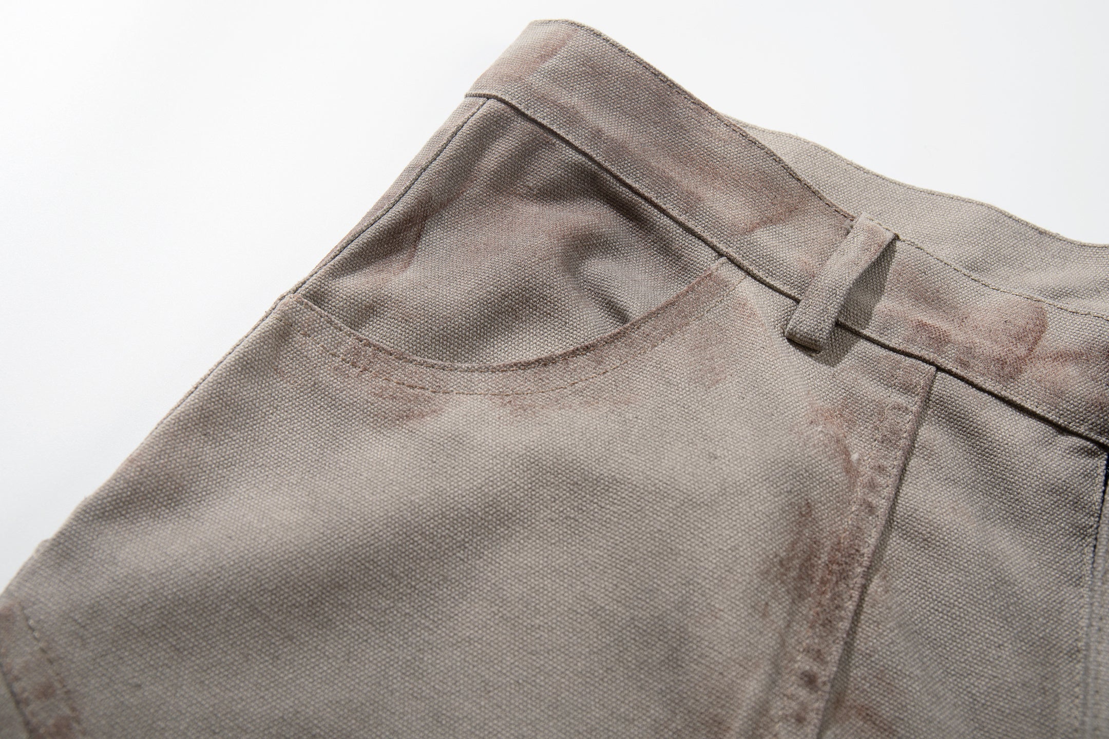 Omirad Distressed Panel Wide-Leg Pants | Paint Splatter