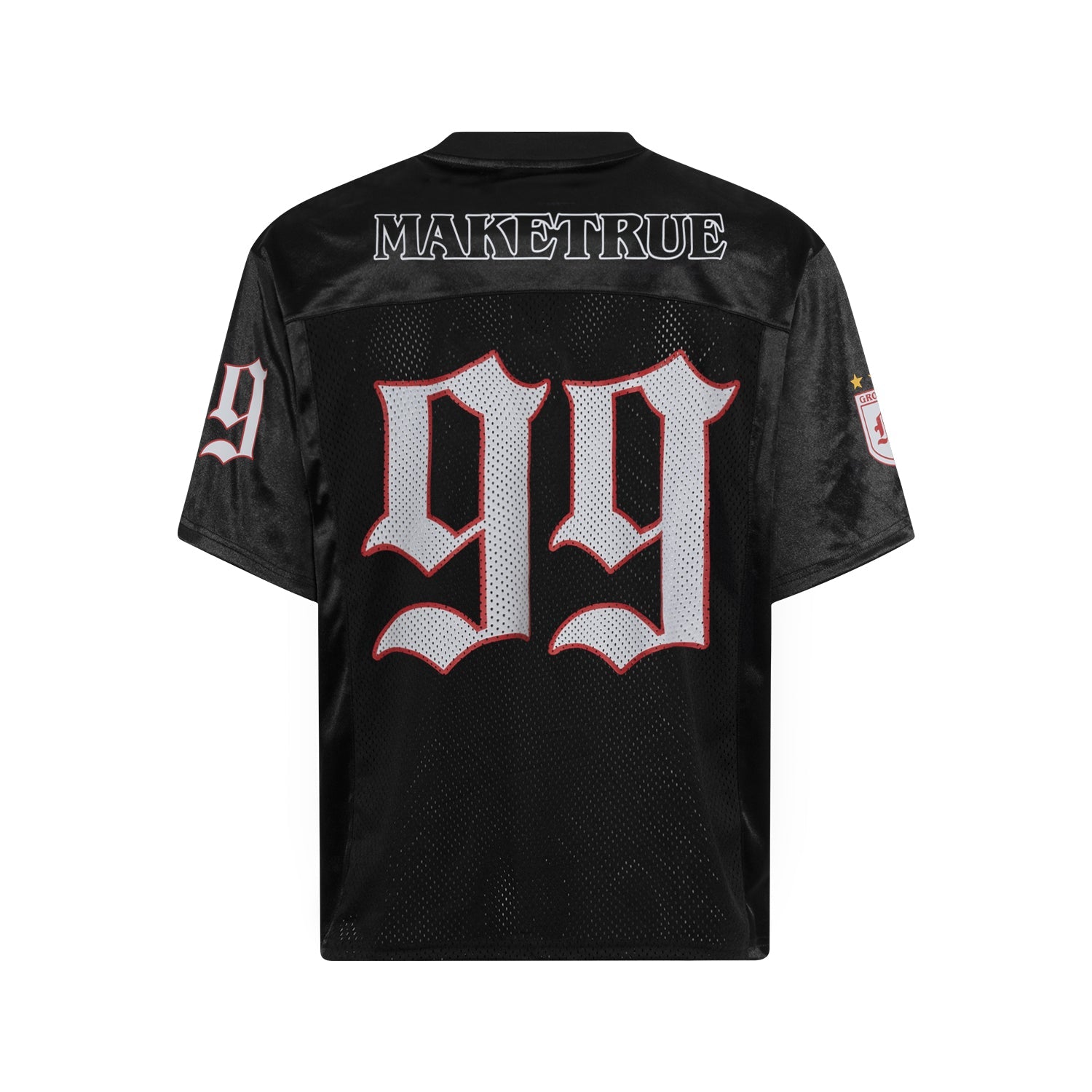 Gothic Mesh Football Jersey Tee | Oversized Streetwear Top