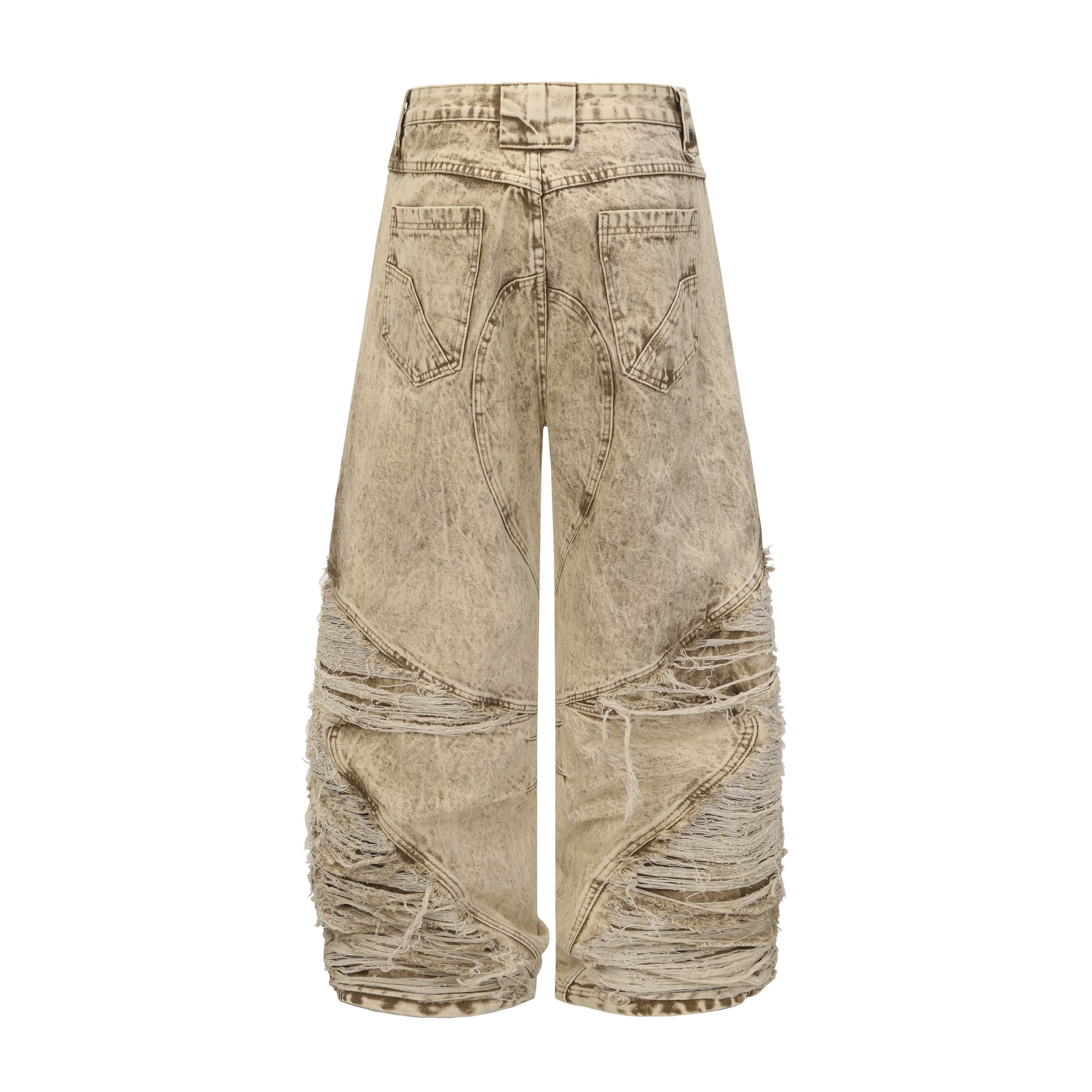 Omirad Vintage Distressed Panel Jeans | Wide Leg Streetwear